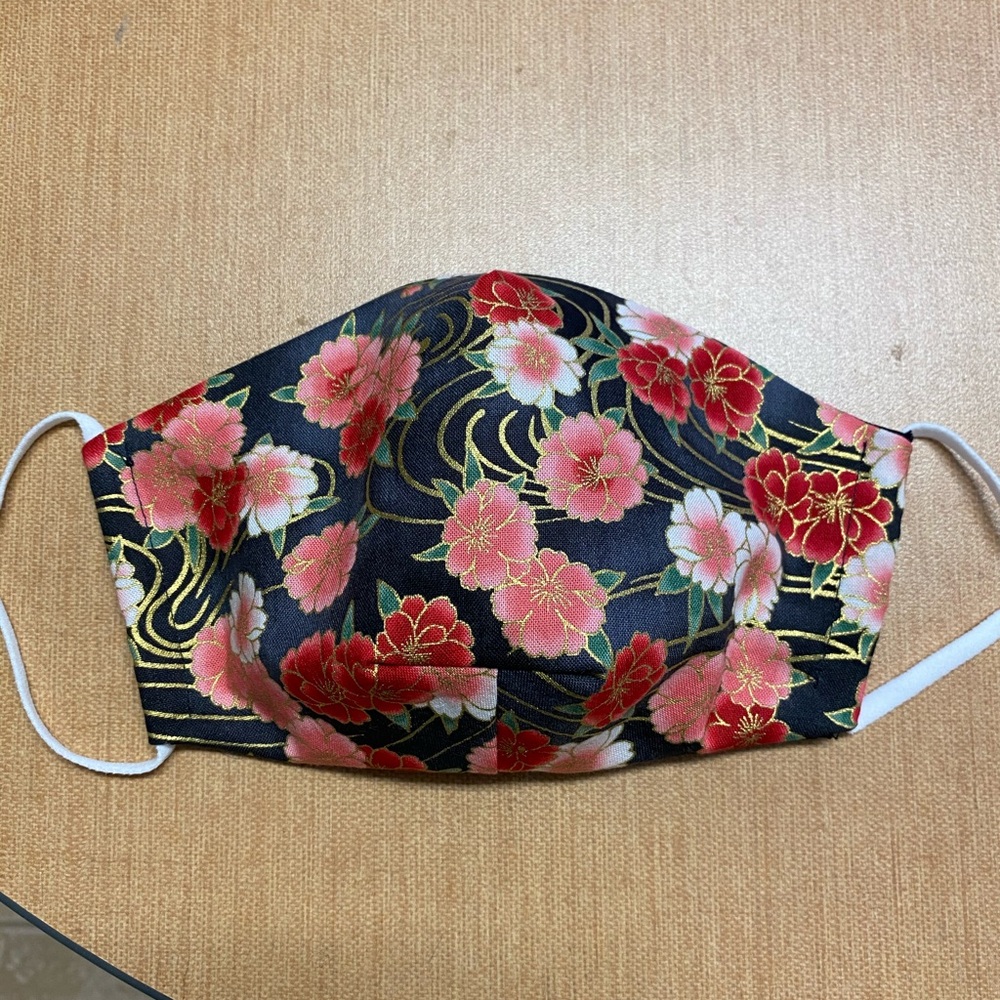 Japanese cherry blossom fabric face mask